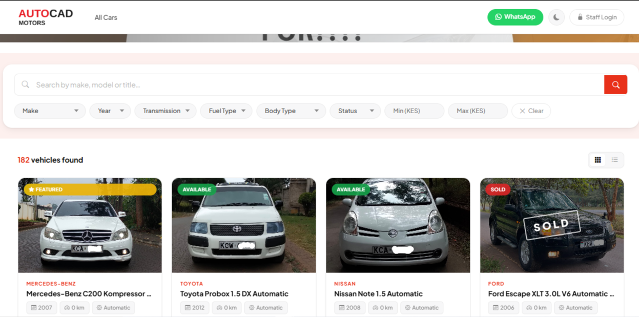 Autocad Motors website