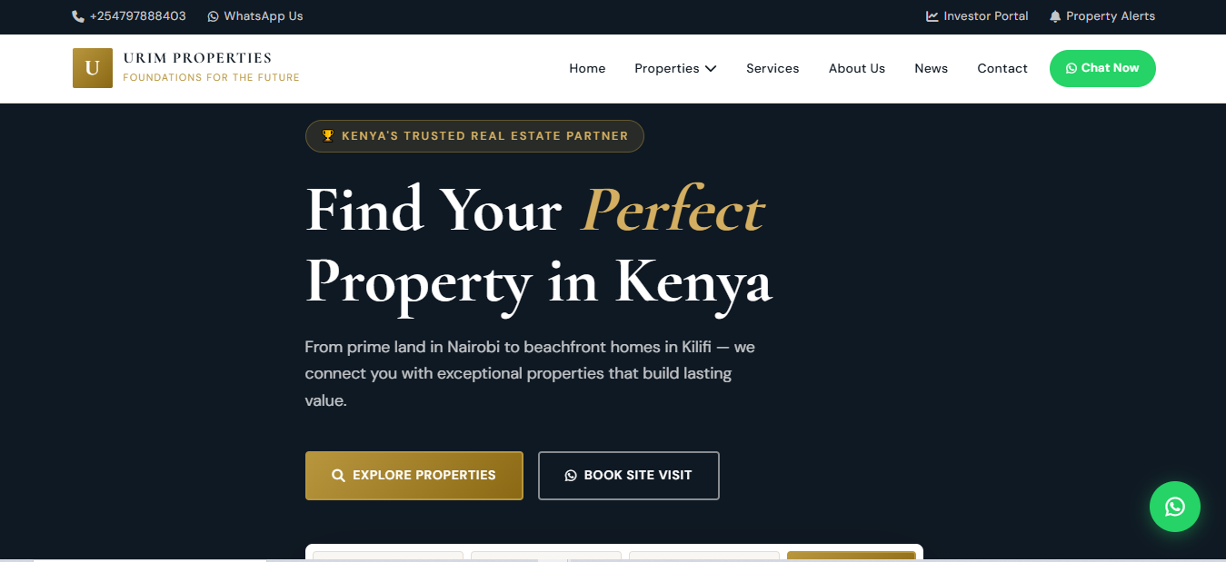 Urim Properties LTD website